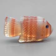 Gorgeous 25.27ct striped Agate and Sapphire carving