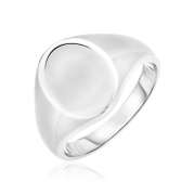 Sterling Silver Polished Oval Crown Ring