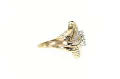 10K Yellow Gold 0.87 Ctw Classic Diamond Encrusted Bypass Ring
