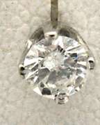 LADIES 14 KT WHITE GOLD DIAMOND STUDS.