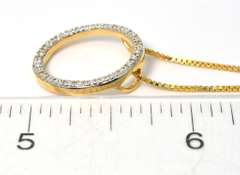 Sterling Silver Vermeil Necklace with Circle Pendant