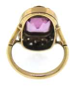 Antique Pink Faux Spinel & Rose Cut Diamond Ring