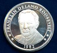 1 OZ Silver Round FDR 1982 From The Commonwealth Of Dominica