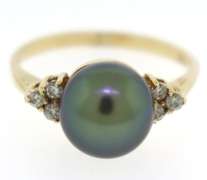 Charming Tahitian Pearl & Diamond Accent Ring