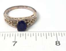 Sterling Silver Blue Stone Ring