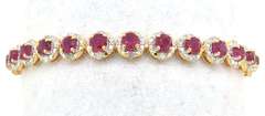 Gorgeous Ruby & Diamond Bracelet in Vermeil