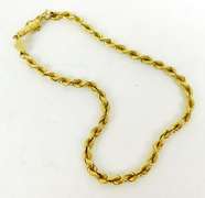14K Yellow Gold Rope Chain Bracelet