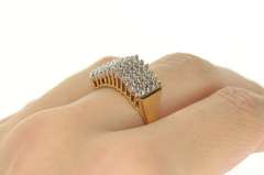 14K Yellow Gold 1.37 Ct Squared Diamond Statement Band Ring