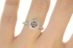 18K White Gold 0.29 Ctw 4.7mm Engagement Semi Mount Setting Ring