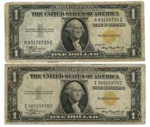 2 1935-A $1 North Africa Silver Certificates Nice Circs