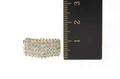 14K Yellow Gold 1.37 Ct Squared Diamond Statement Band Ring