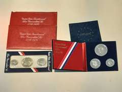2 Each Proof & Unc 3 Piece Silver 1776 Bicentennial Sets