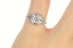 Platinum 0.87 Ctw Art Deco Diamond Engagement Ring