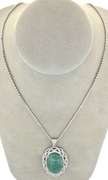 Enamoring Huge 30.03CTS Natural Emerald & 3.28CTW White Sapphire Necklace in Vermeil