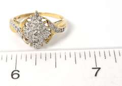 Eye-Catching Diamond Accent Cluster Ring in Yellow Gold