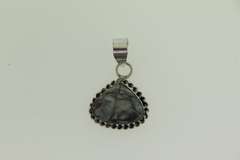 Silver-Tone Color Stone Pendant