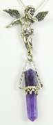 Wonderful Sterling Angel & Amethyst Prism Necklace