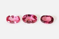 Radiant Natural Pink Tourmaline - Lot of 3