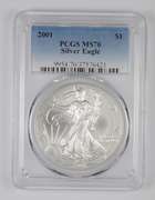 MS70 2001 American Silver Eagle - Graded PCGS
