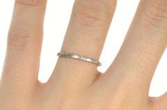 Platinum 1.7mm Art Deco Flower Wedding Band Ring