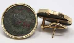 Ancient Bronze Coin Earrings
