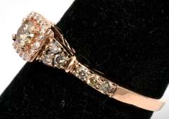Sweet Diamond Halo Ring in 14KT Rose Gold