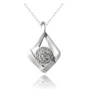 Sterling Silver 1/10ct Diamond Angular Necklace