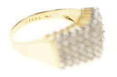 14K Yellow Gold 1.37 Ct Squared Diamond Statement Band Ring