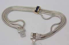 Multi Strand Sterling Silver & 18kt Sapphire Bar Bracelet