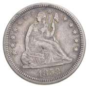 1858 Seated Liberty Quarter