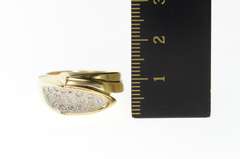 14K Yellow Gold Two Tone Pave Diamond Geometric Statement Ring