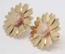 Fancy Rose Gold Flower Earrings