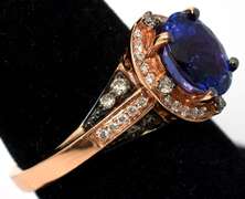 Gorgeous Tanzanite & Diamond Ring in 14KT Rose Gold - LeVian