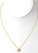 Sparkling Diamond Star Pendant and Chain in 14KT Yellow Gold