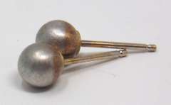 Amazing White Gold Brushed Ball Stud Earrings