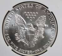 1986 Silver Eagle First Year of Issue NGC MS69