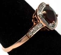 Vibrant Garnet & Diamond Ring in Yellow Gold