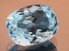 Brilliant 6.12ct cushion cut platinum blue Topaz