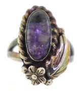 Sterling Silver Purple Glass Ring