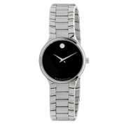 Movado Serio Black Dial Stainless Steel Ladies Watch