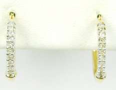 10K Diamond Hoop Earrings