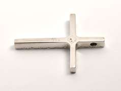 Tasteful Cross Pendant with Diamonds in 18K WG