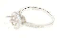 18K White Gold 0.29 Ctw 4.7mm Engagement Semi Mount Setting Ring