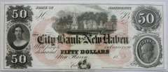 Crisp Exceptional 1800's $50 City Bank Of New Haven Connecticut!