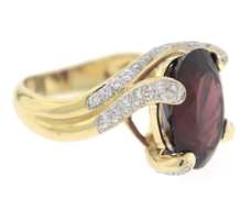 Must Have Garnet and Pave Diamond Twist Ring