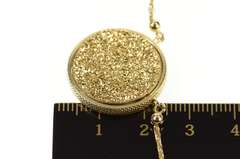 14K Yellow Gold Druzy Quartz Citrine Mesh Chain Statement Necklace