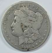 Key date 1890-CC Morgan Silver Dollar in circ