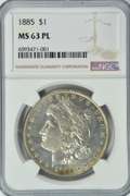 Choice BU PL 1885 Morgan Silver Dollar. NGC MS63 PL