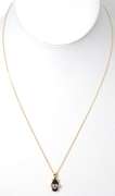 Sweet Onyx Necklace with Pink Stone in Yellow Gold