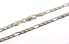 Italian Figaro Sterling Silver Chain Necklace